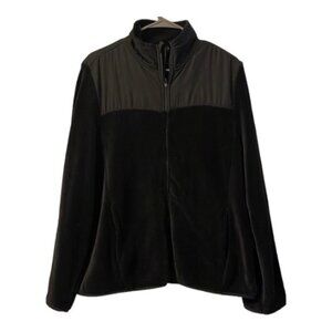 Legend Black Furry Fuzzy Zip-Up Sweater Jacket Size XL